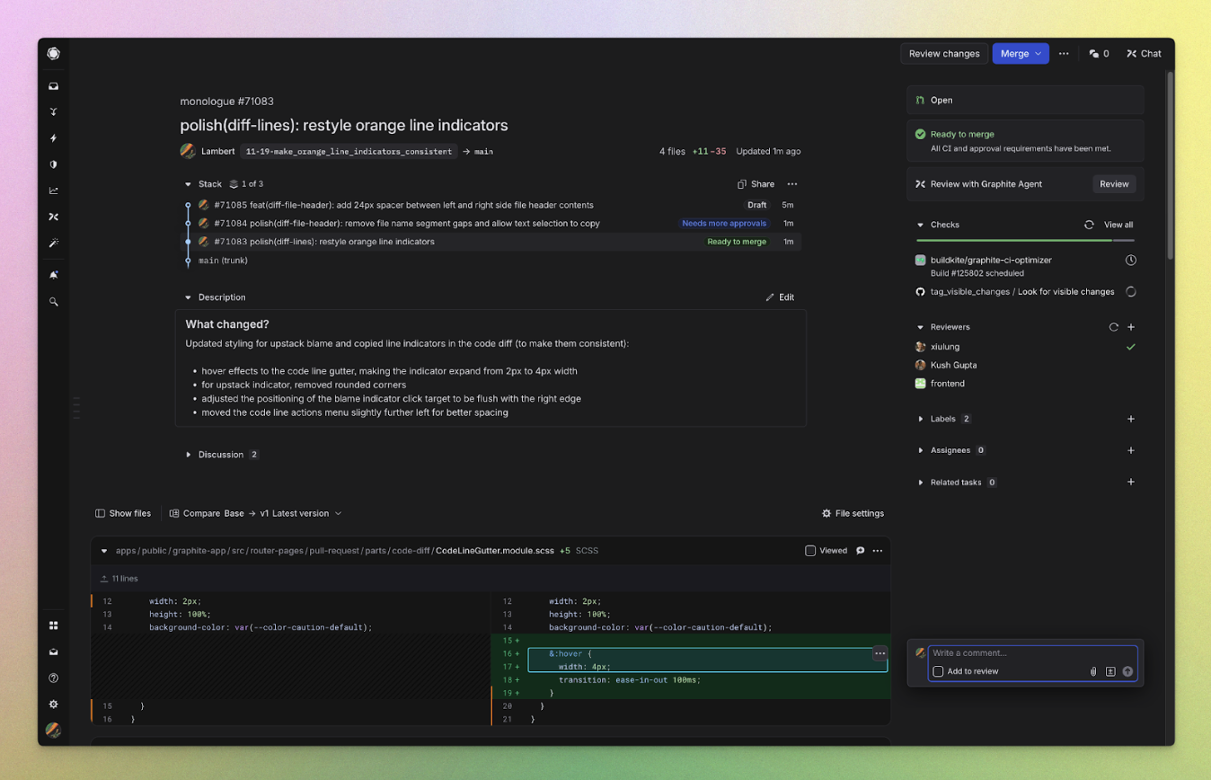 screenshot of new pr page