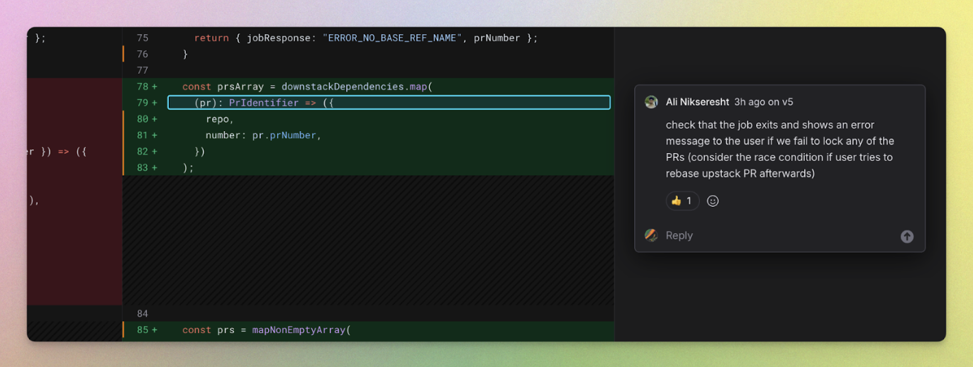 screenshot of floating comments