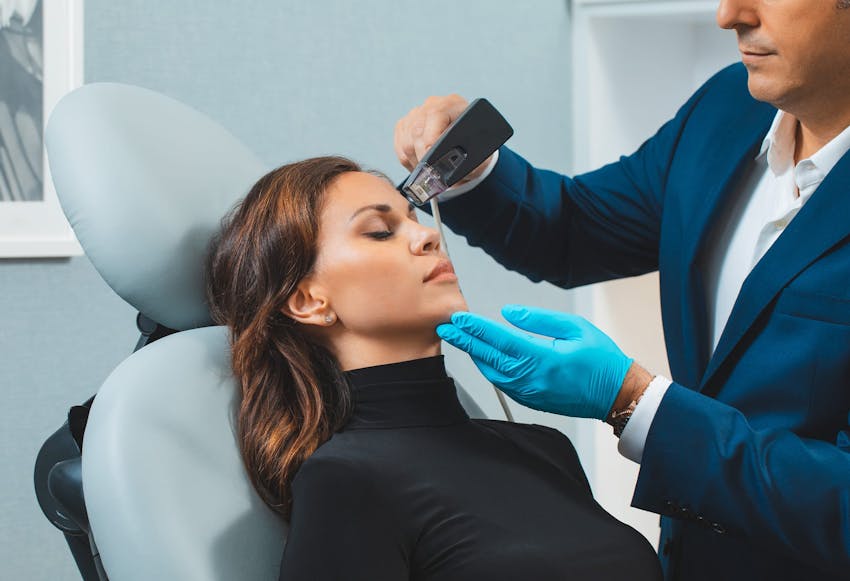 Woman Receiving Morpheus 8 Treatment