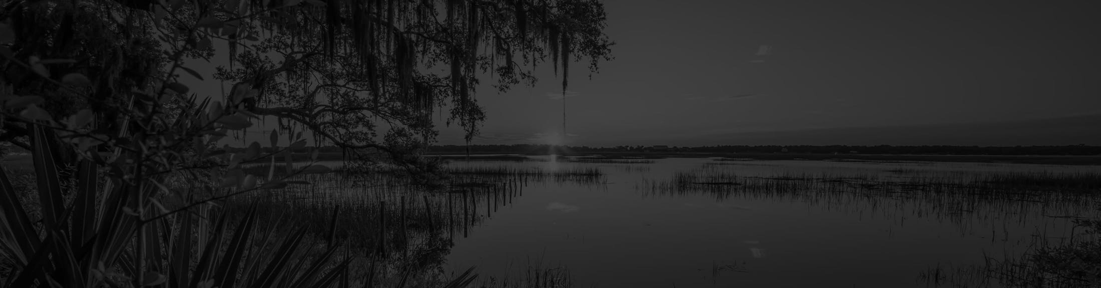 Darkened image of the countryside with water