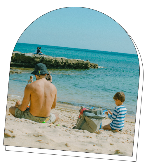 Familia en la playa