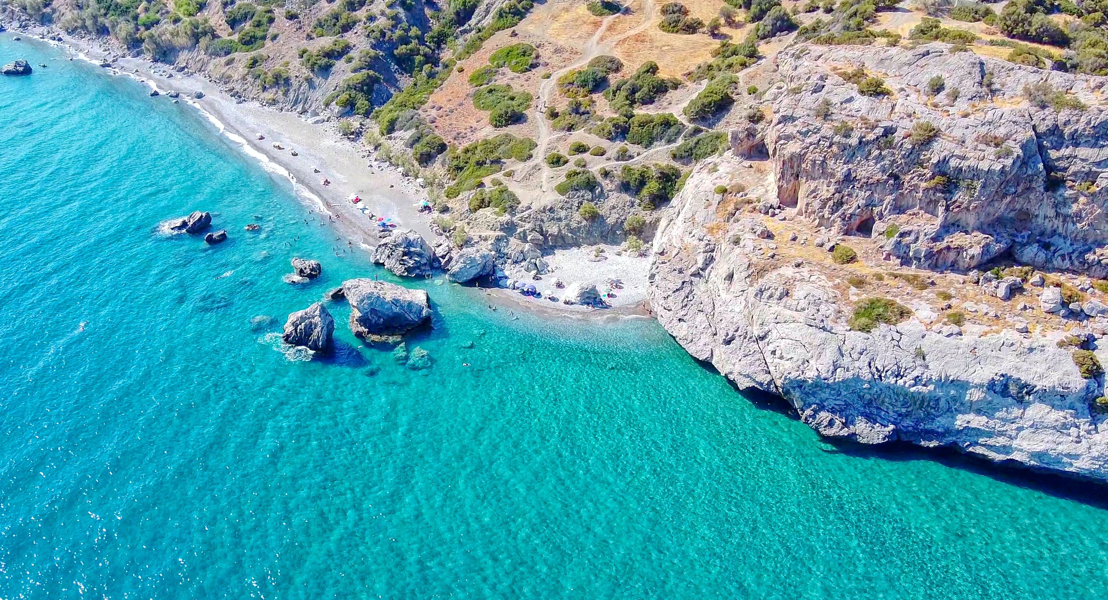 vue aerienne sur la mer egee