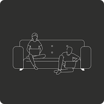 illustration canape avec jeunes en colocation