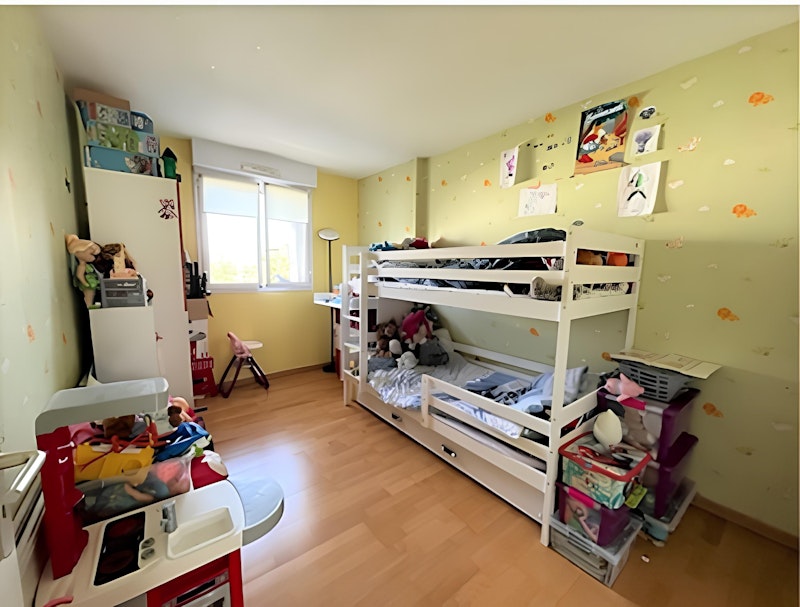 chambre a coucher avec lit superpose avant renovation