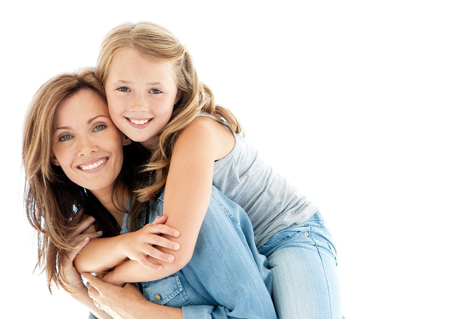 Daughter Riding Her Mother's Back