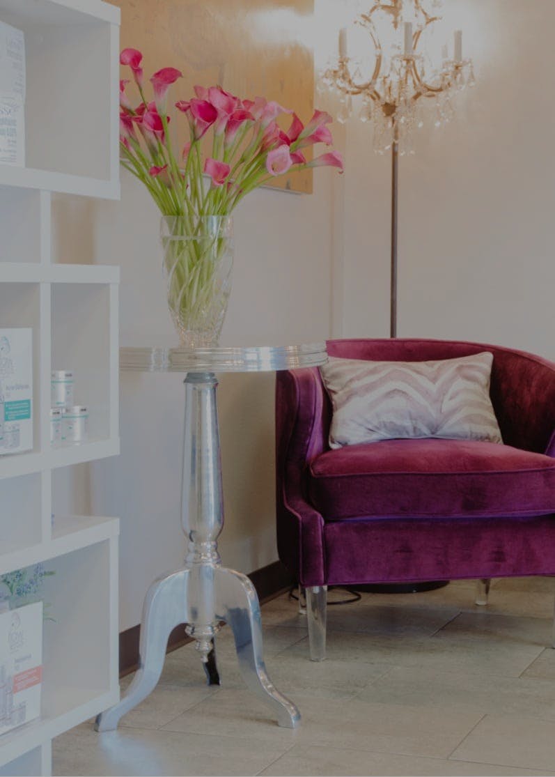 The reception area at Flawless Med Spa.