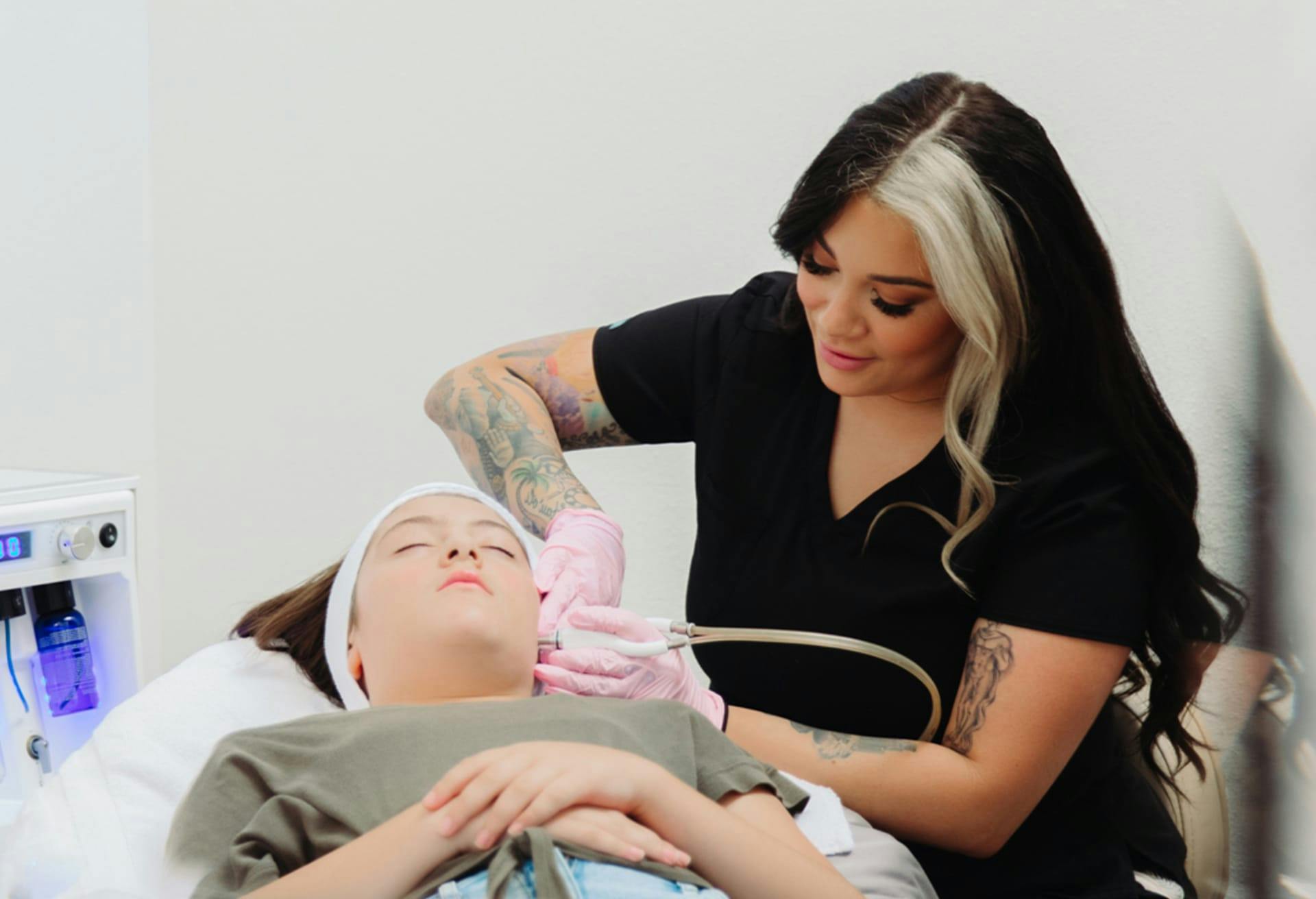 woman getting a face treatment