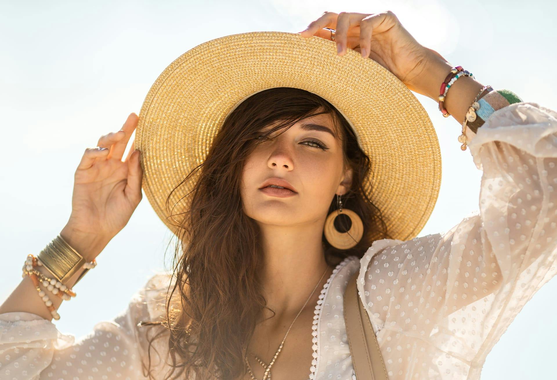 person in a sun hat
