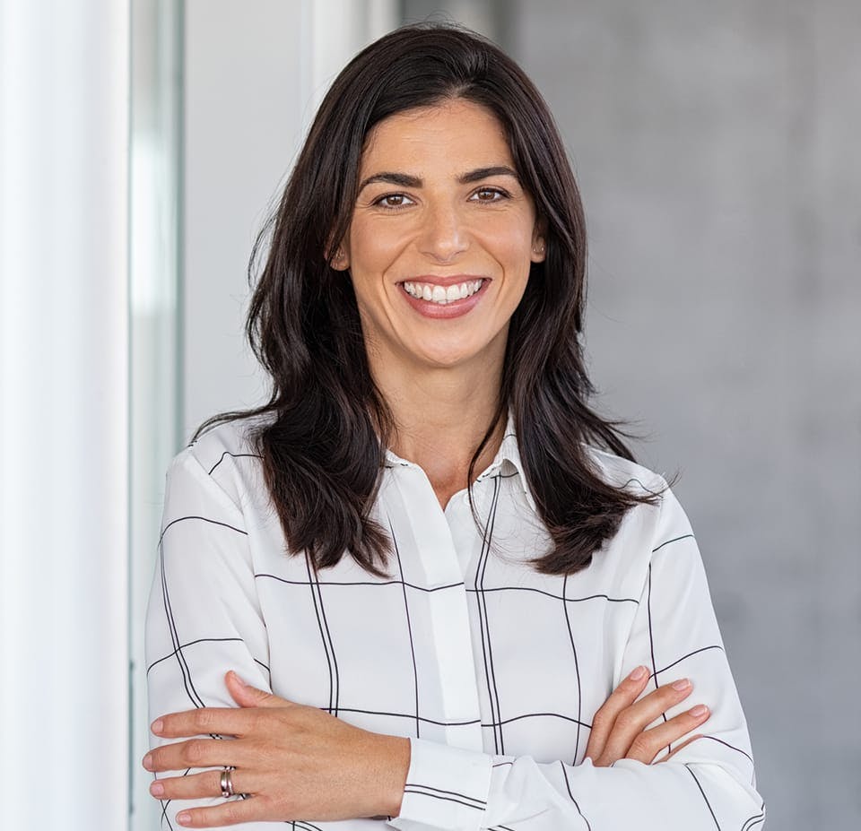 woman in a white top