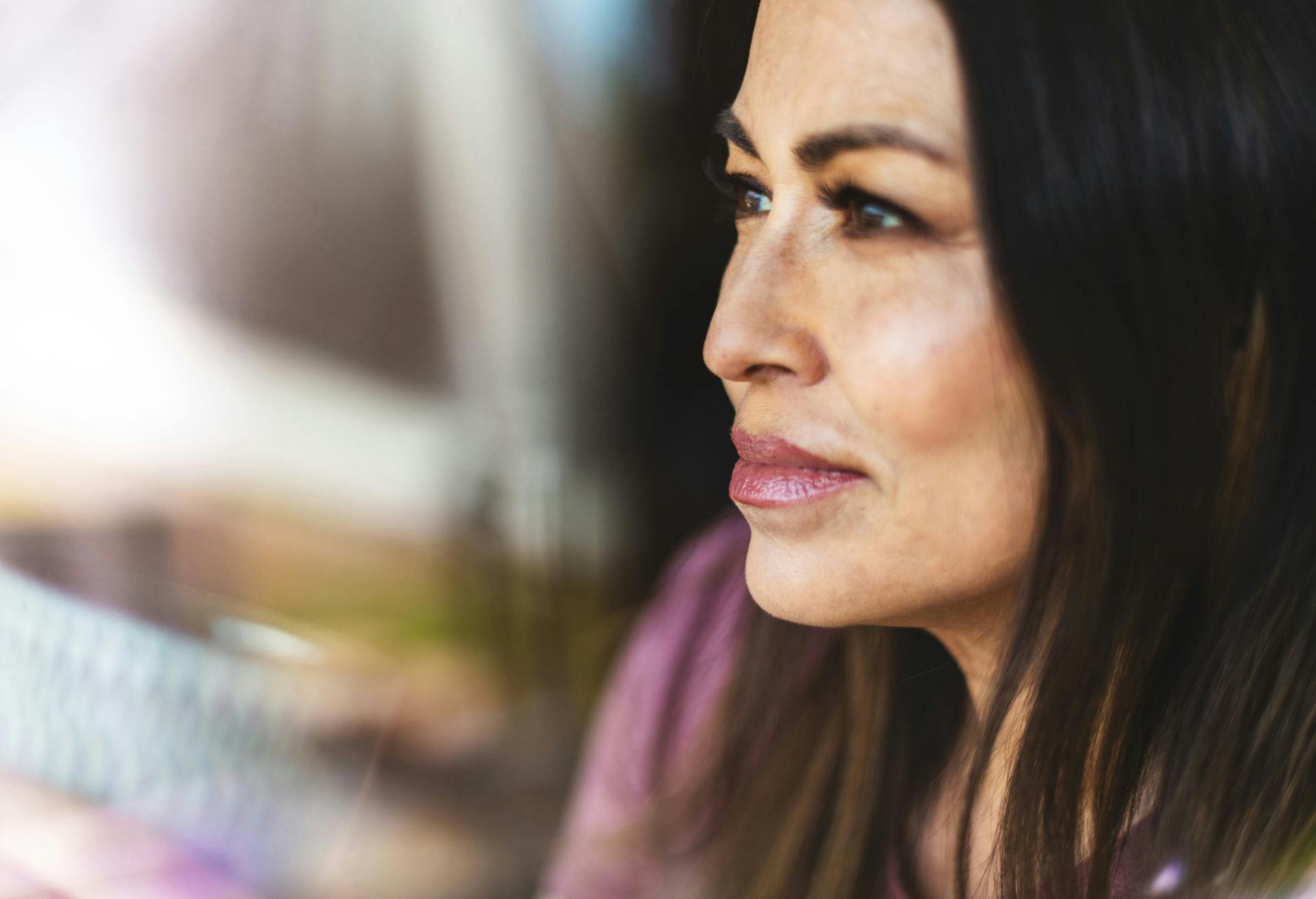 woman looking to the side