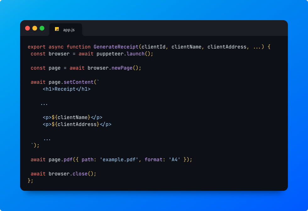 Code Snippet Example
