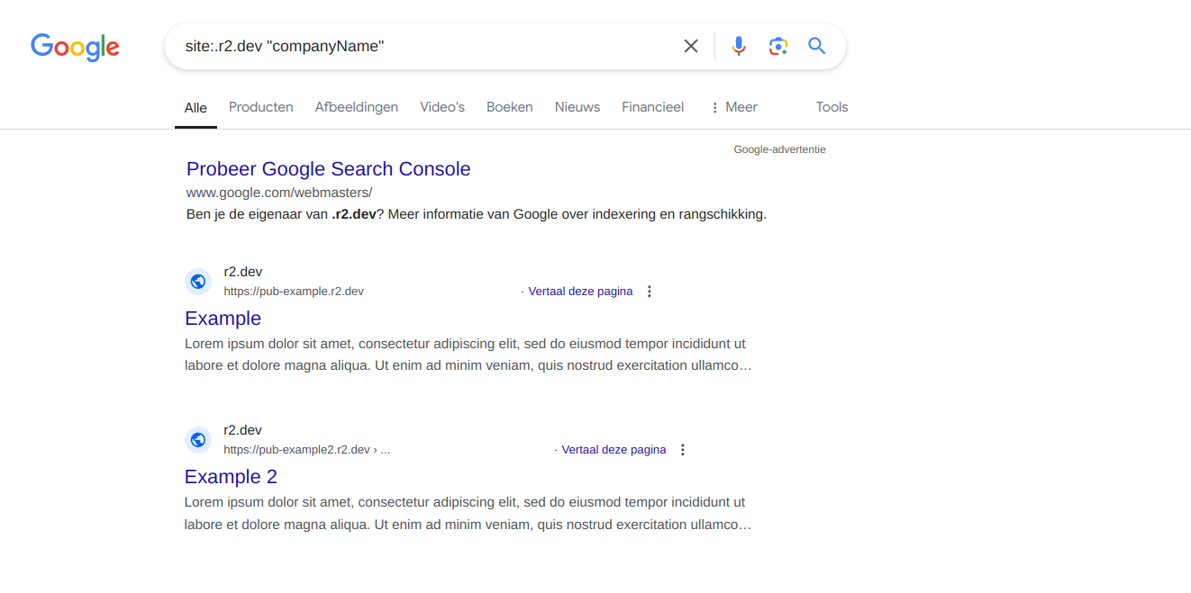Finding CF R2 buckets using search engines