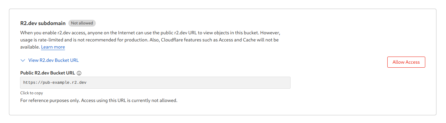 Make sure to disable R2.dev access on your R2 storage bucket