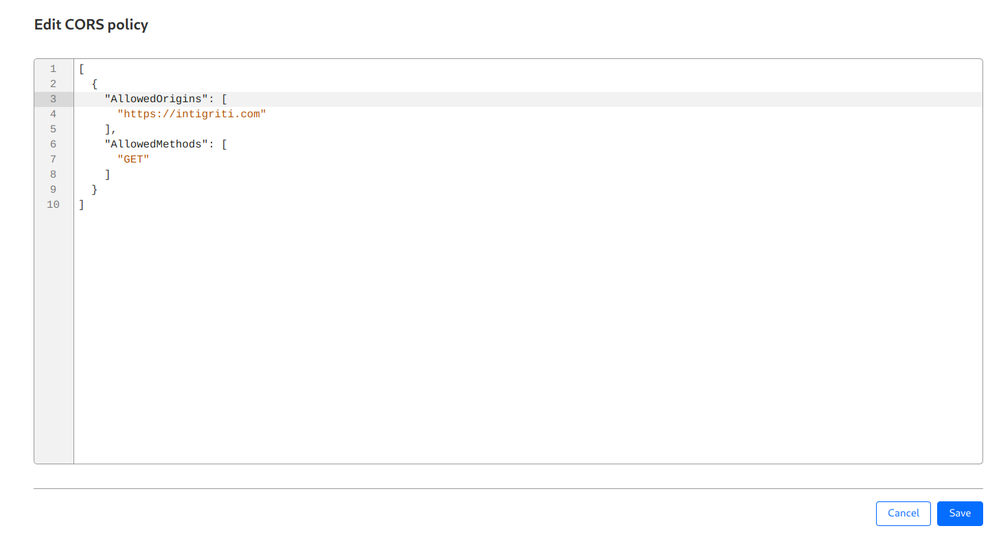 CORS Policy editor for Cloudflare R2