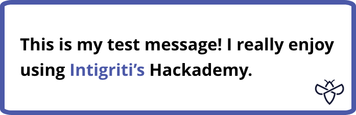 HTML <a> tag inserted a link making the string “Intigriti’s” clickable