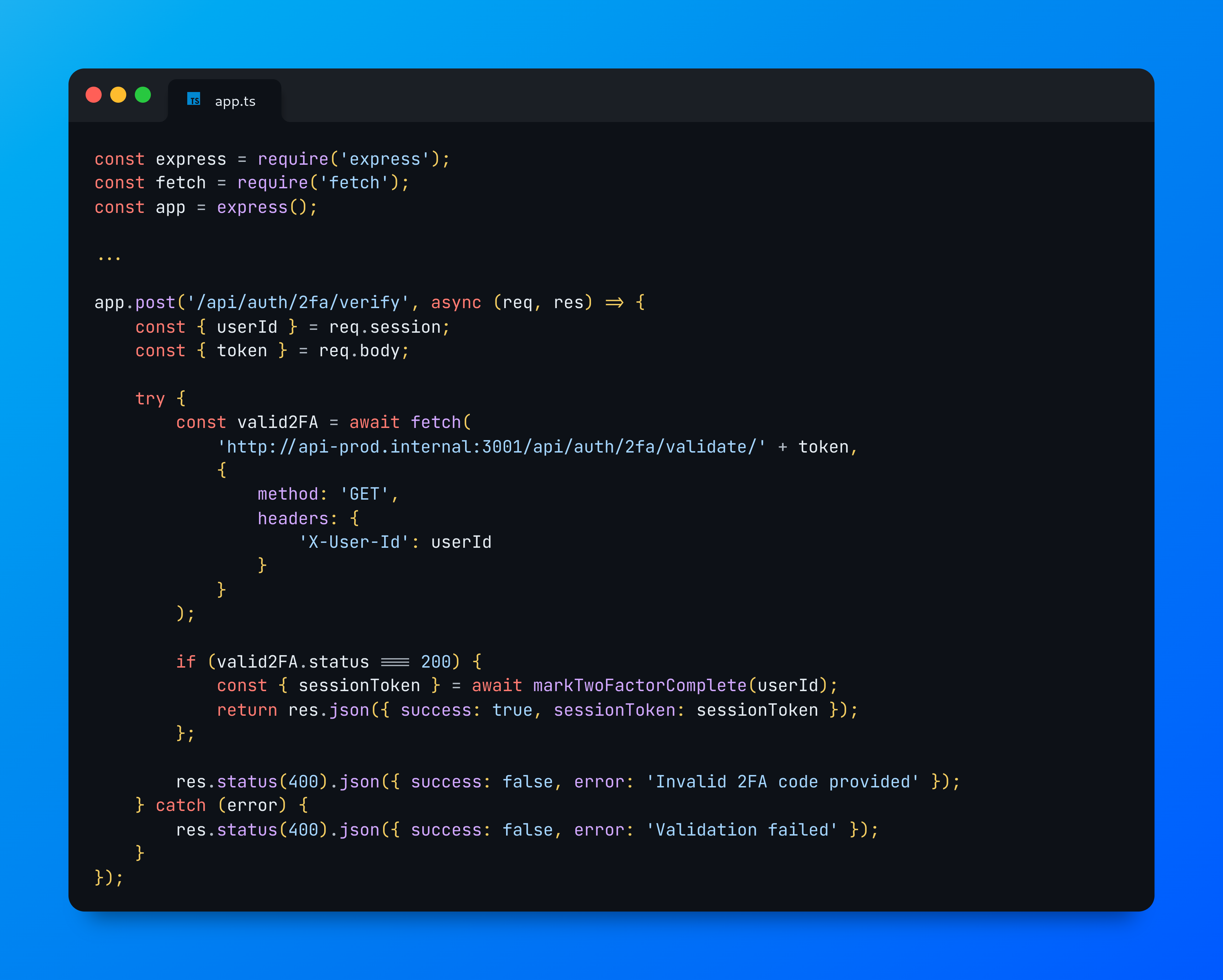 Example of a vulnerable code snippet Example of a vulnerable code snippet