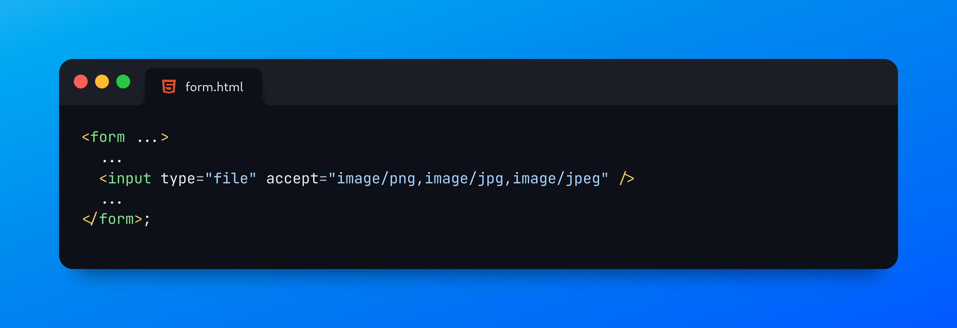 HTML "accept" attribute