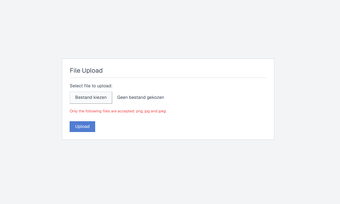 Example of a file upload form