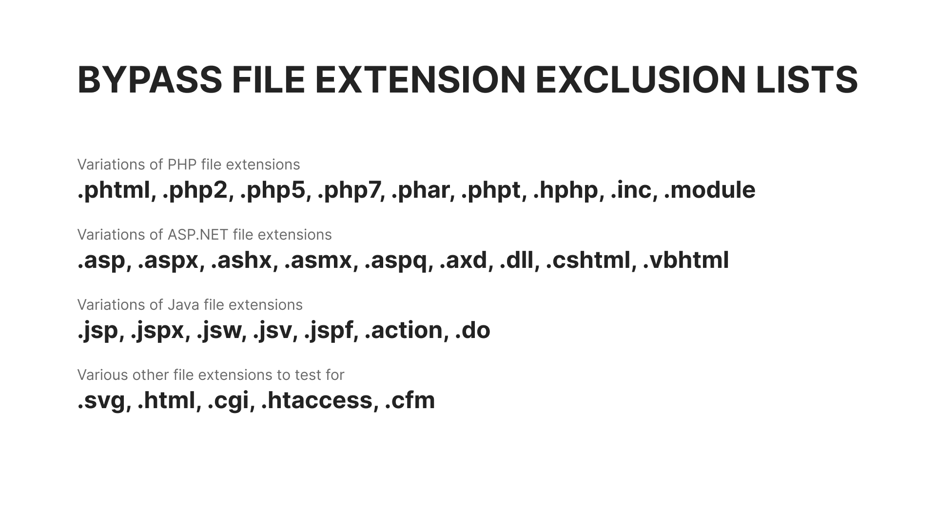 Bypass file extension exclusion lists