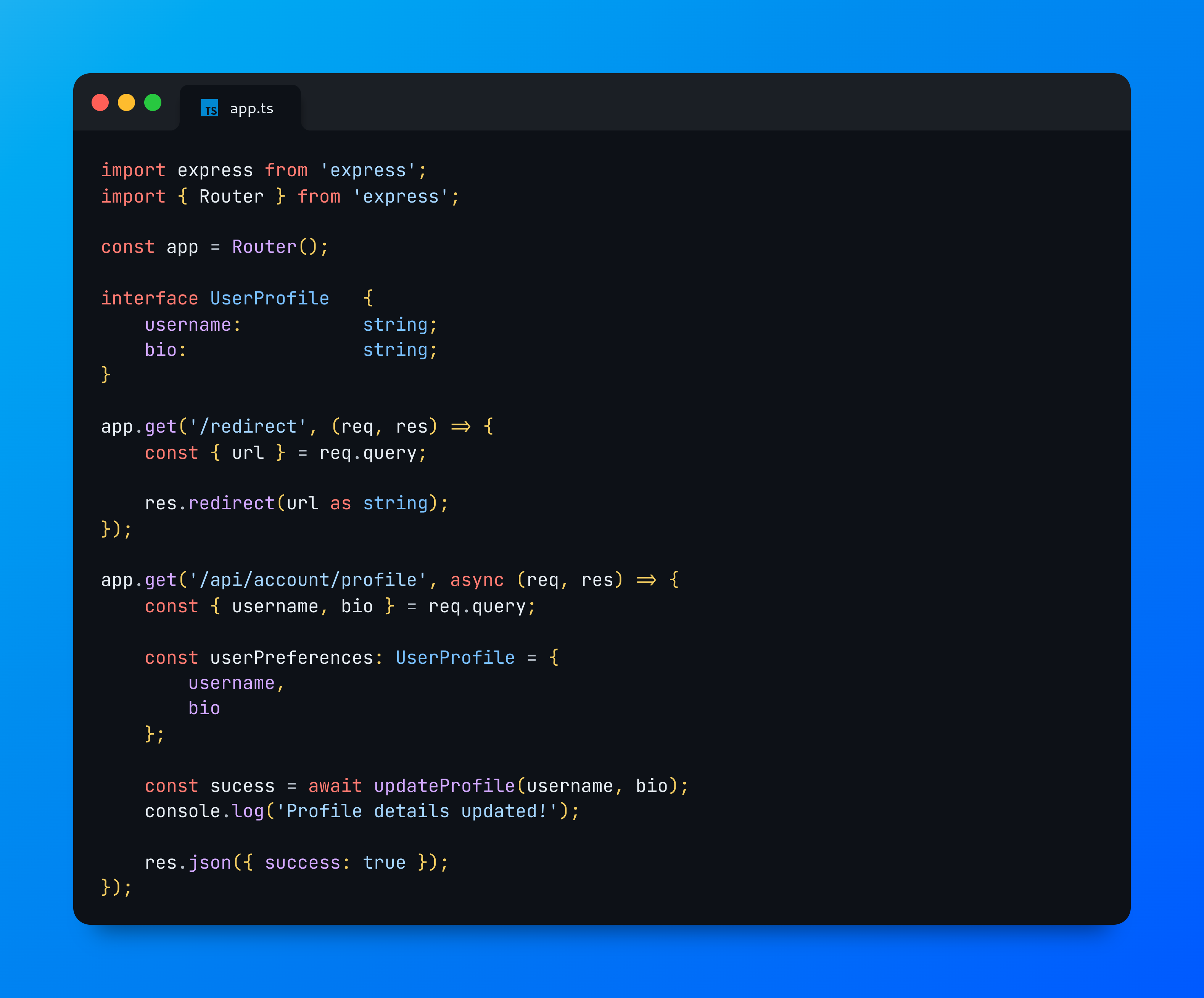 Vulnerable code snippet