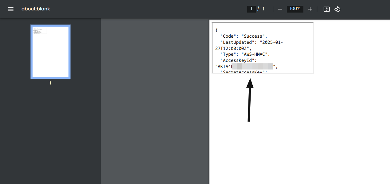 Example of a leaked AWS Metadata Endpoint