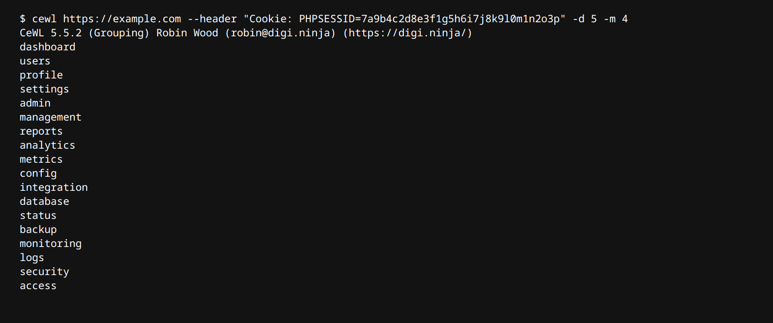 Use CeWL to generate custom wordlists based on in-page text