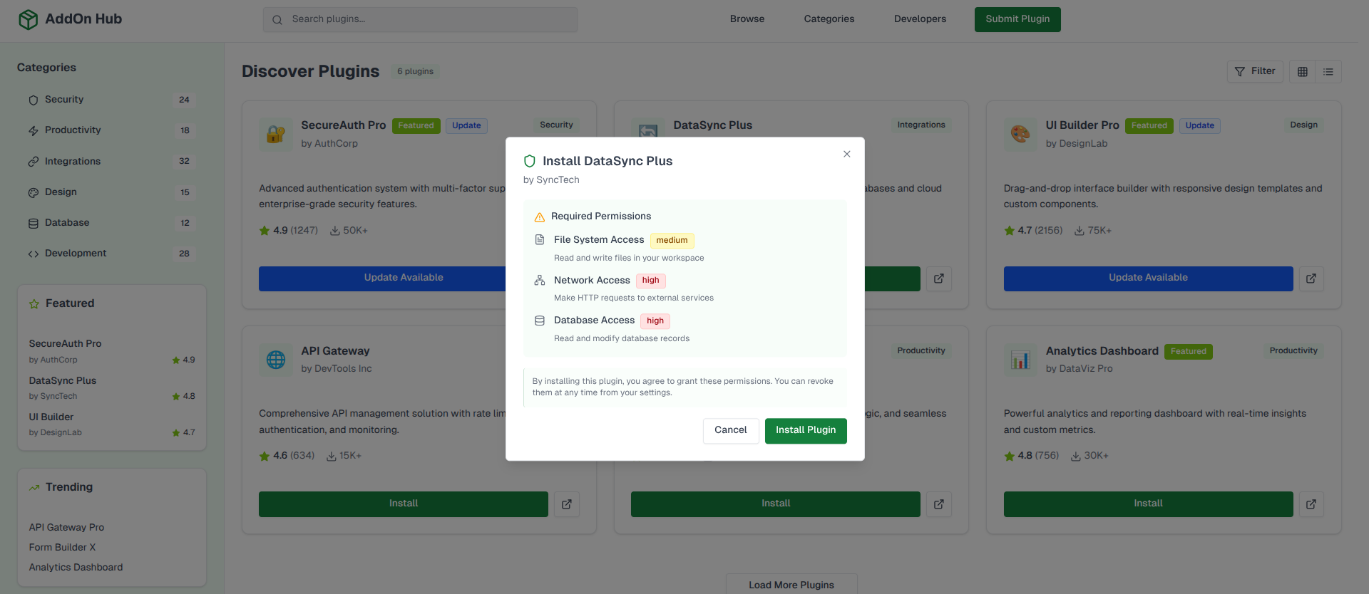 Testing for overly permissive plugins