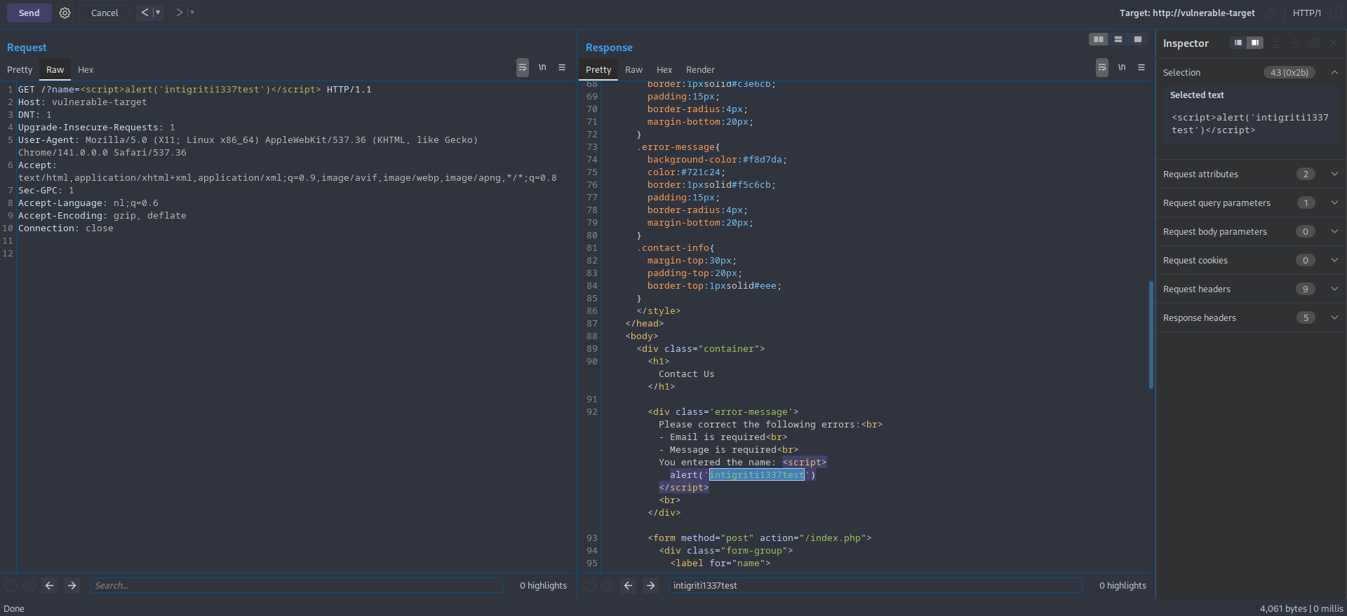 Example 1: Basic cross-site scripting (XSS) with no input sanitization