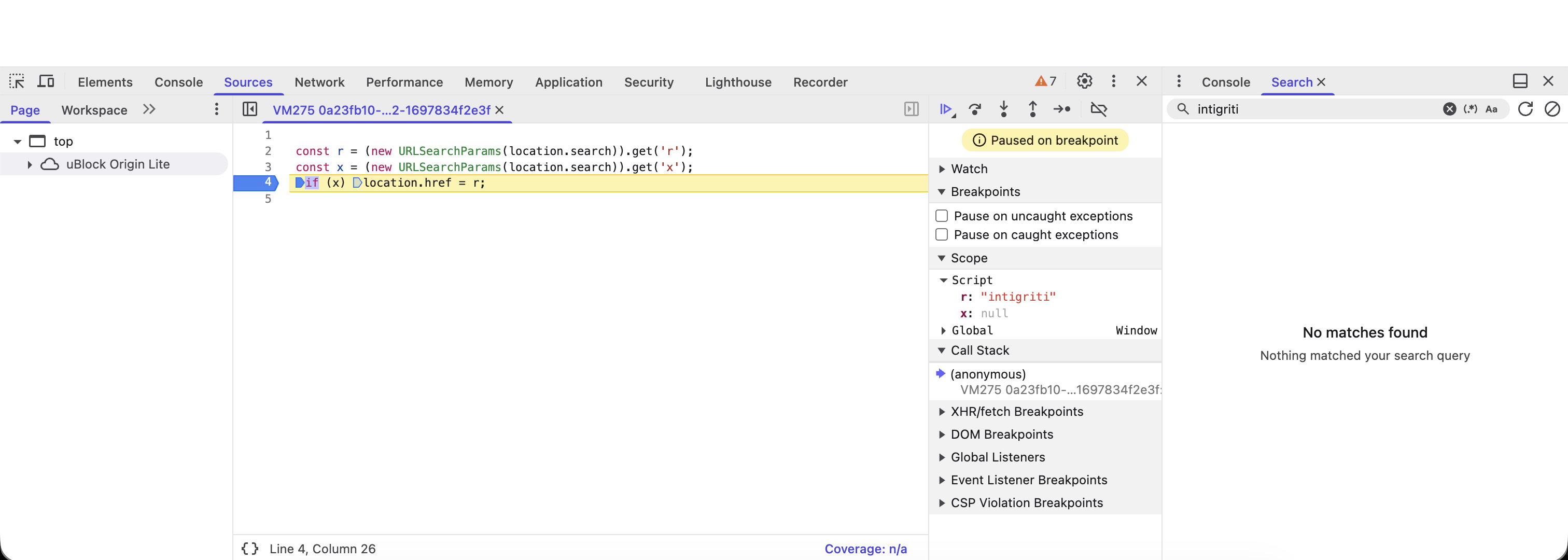 Intercepting DOM-based events via browser developer console