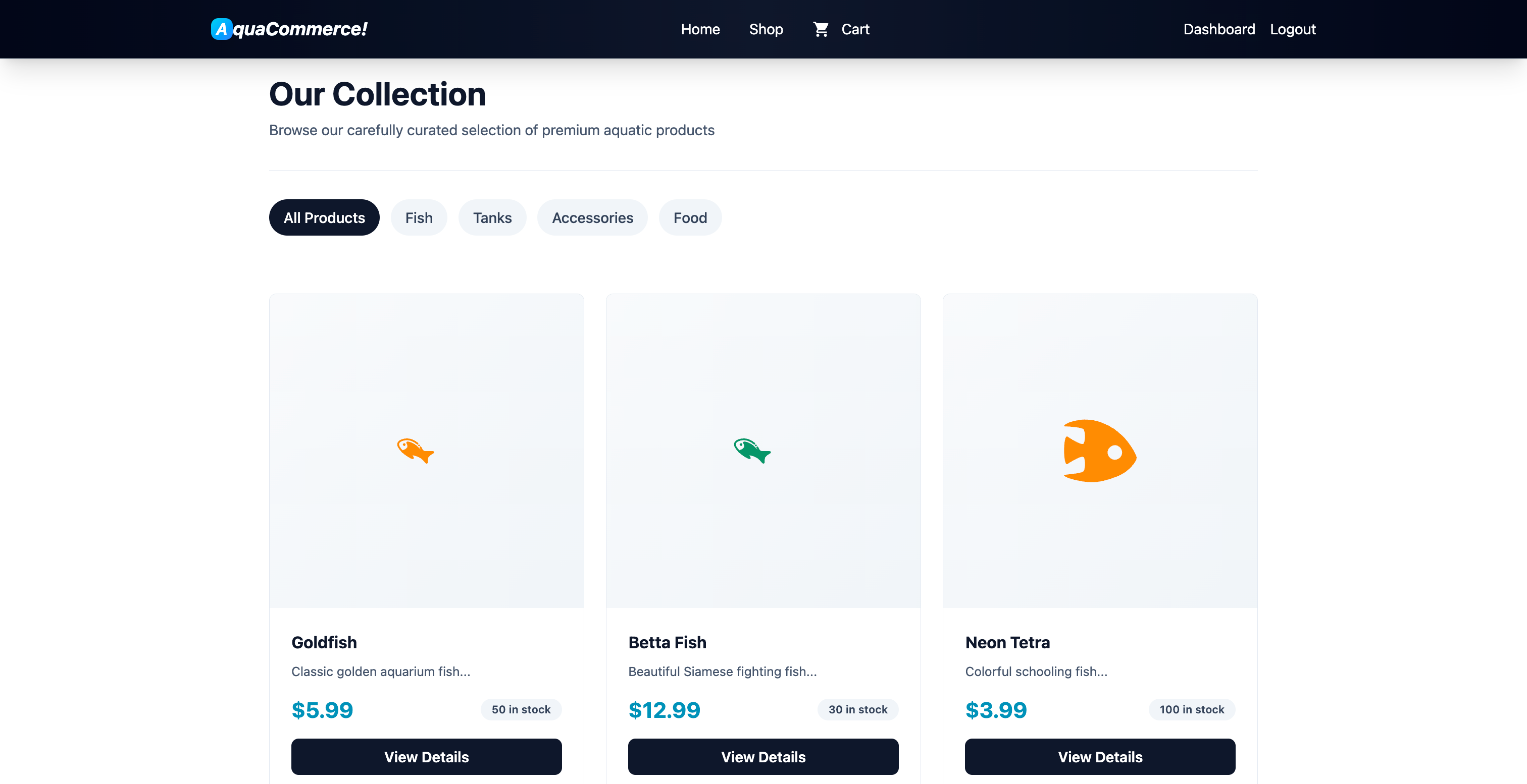 AquaCommerce! Shop Catalogue