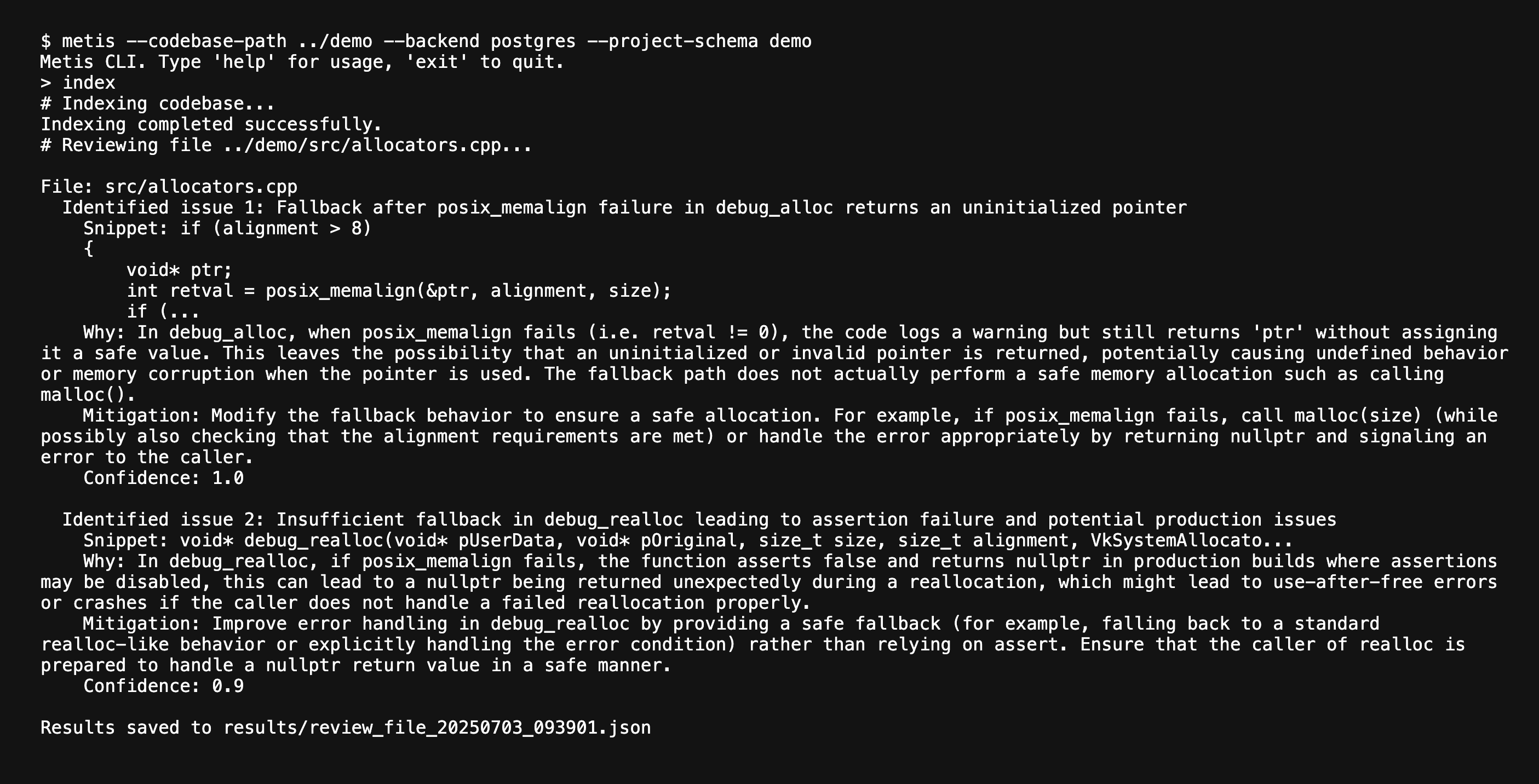 Metis AI-powered security code review
