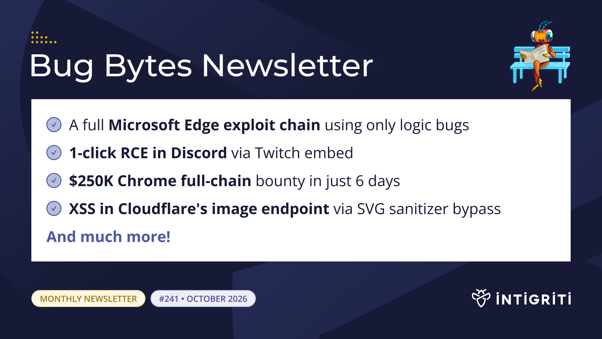 Intigriti Bug Bytes #241 - October 2026 🚀