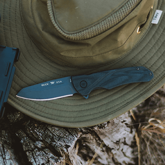 Deer Buck Spring Assisted Pocket Knife Flipper Gold Ti Liners Black Blade EDC
