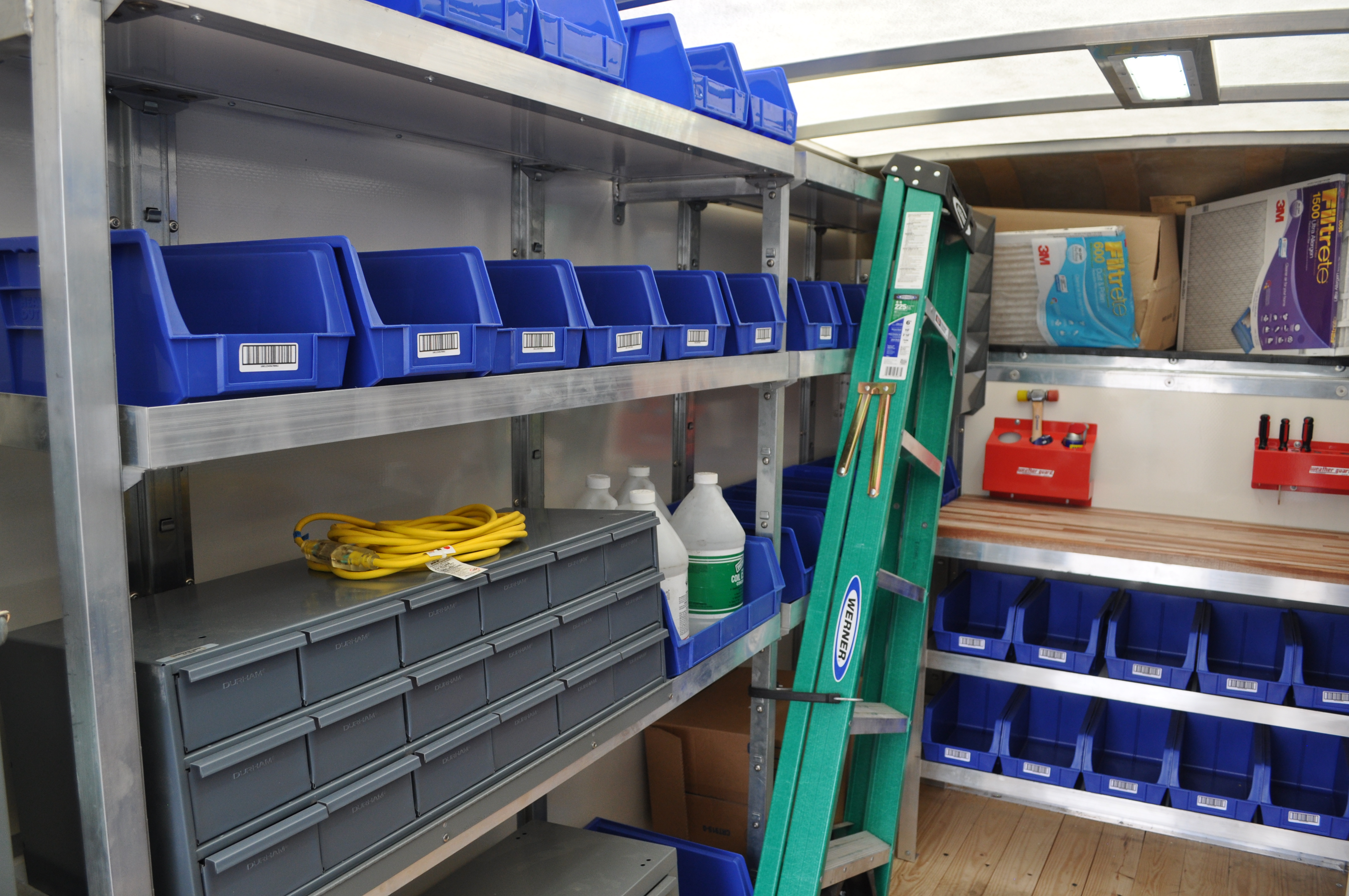 Van Shelving Plastic Bin Storage