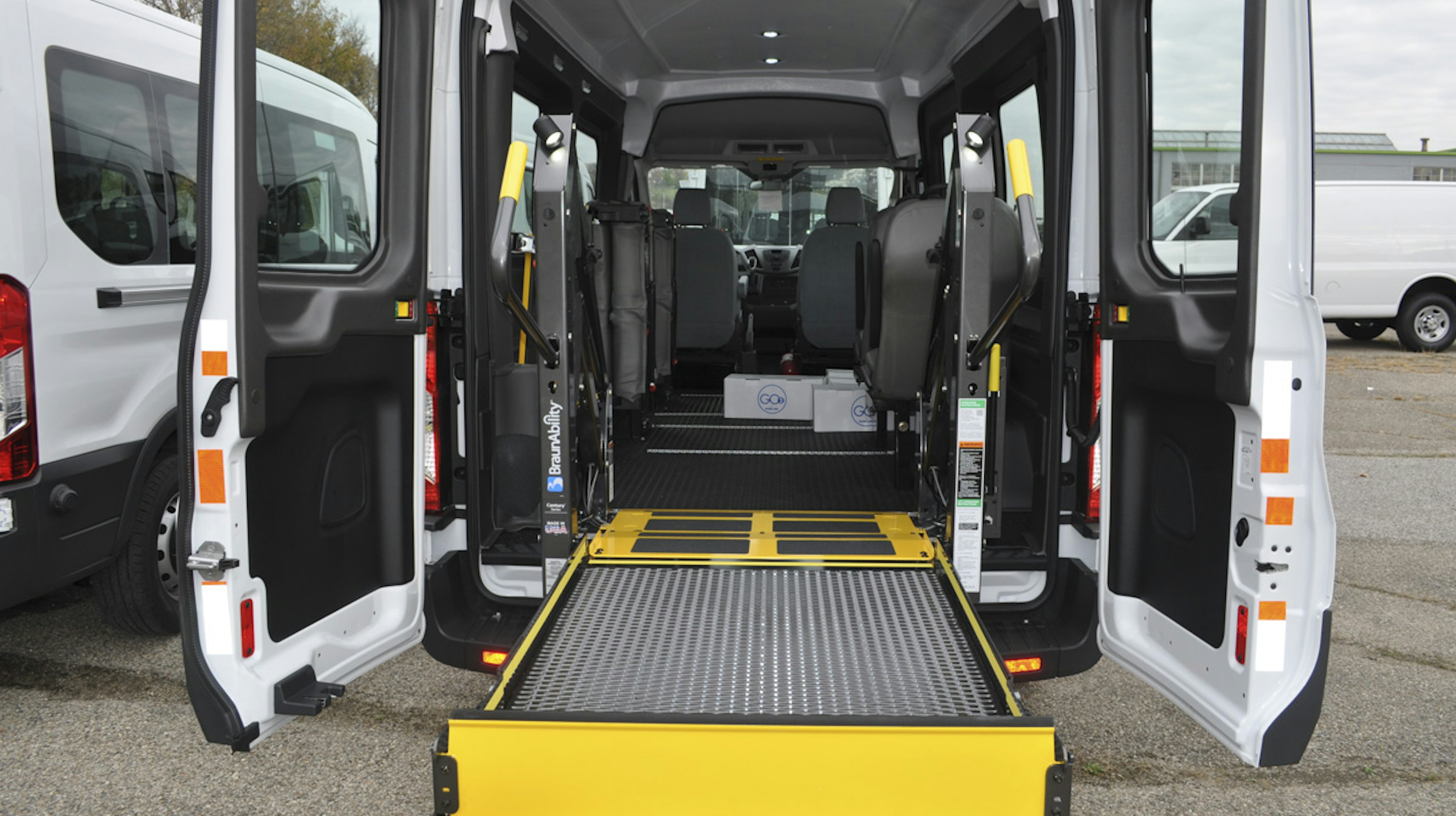 wheelchair lift on the back of a passenger van