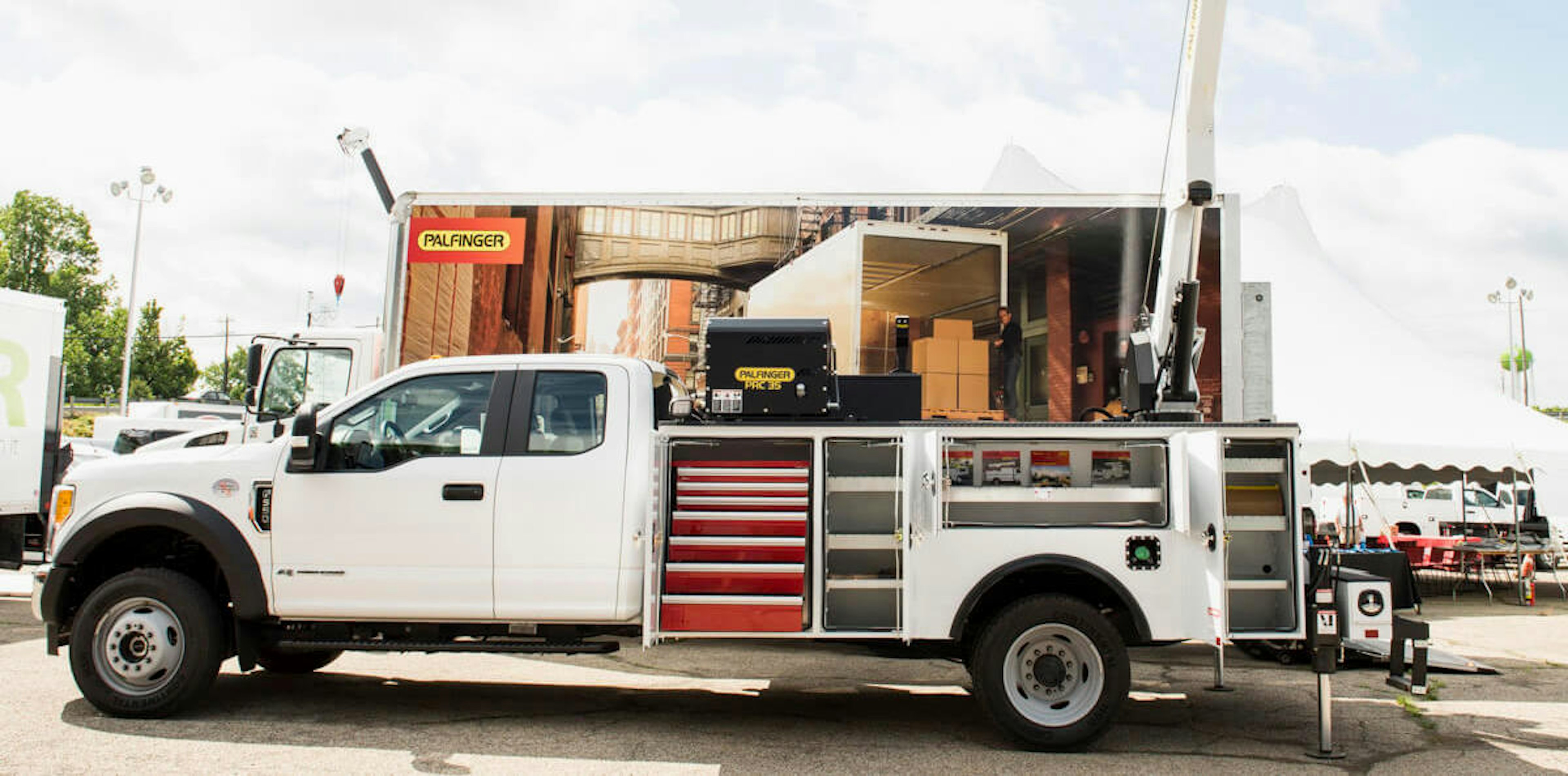 Medium Duty Truck With Crane Attachment