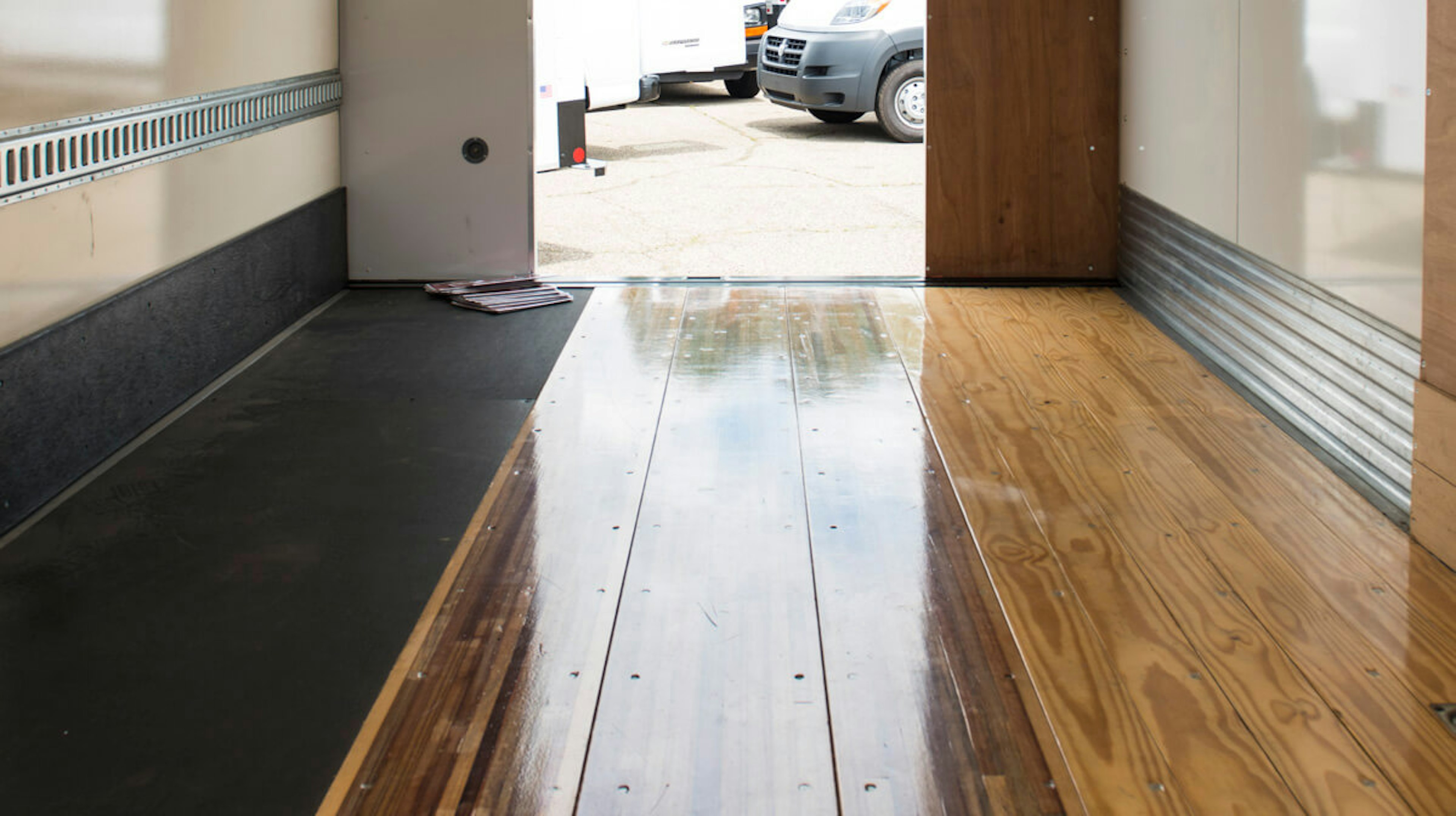 Hardwood Floor in a cut-away truck