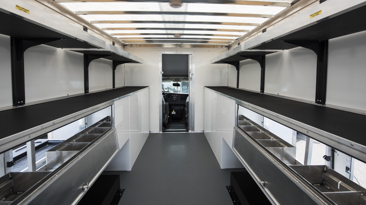 Delivery truck shelving deals