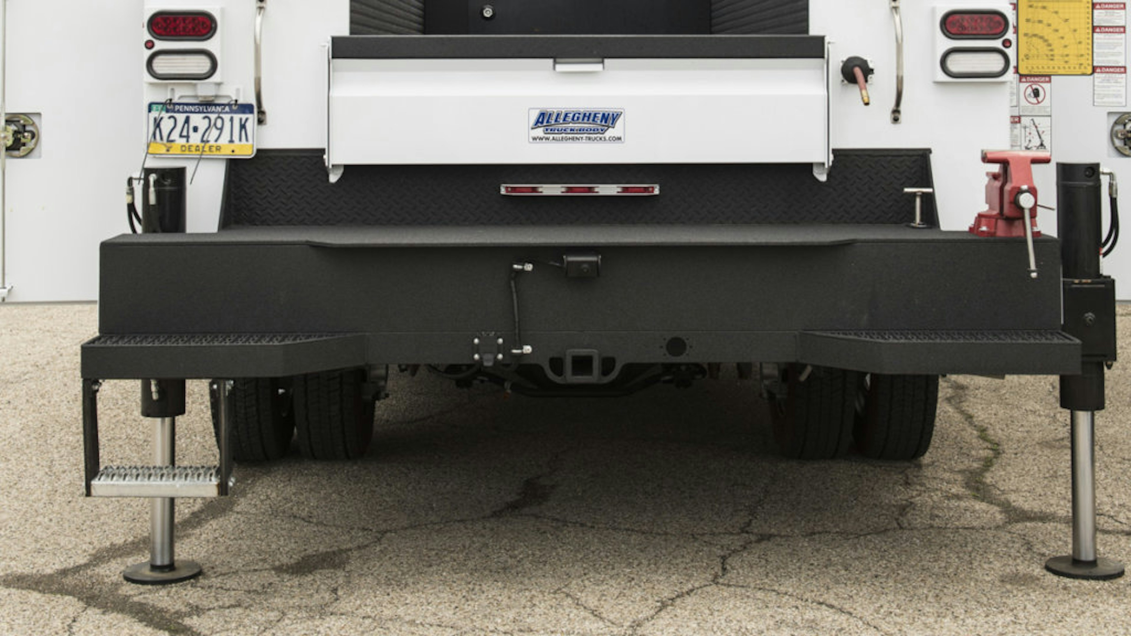 Rear Utility Truck Bumper with Jack Stands and Step