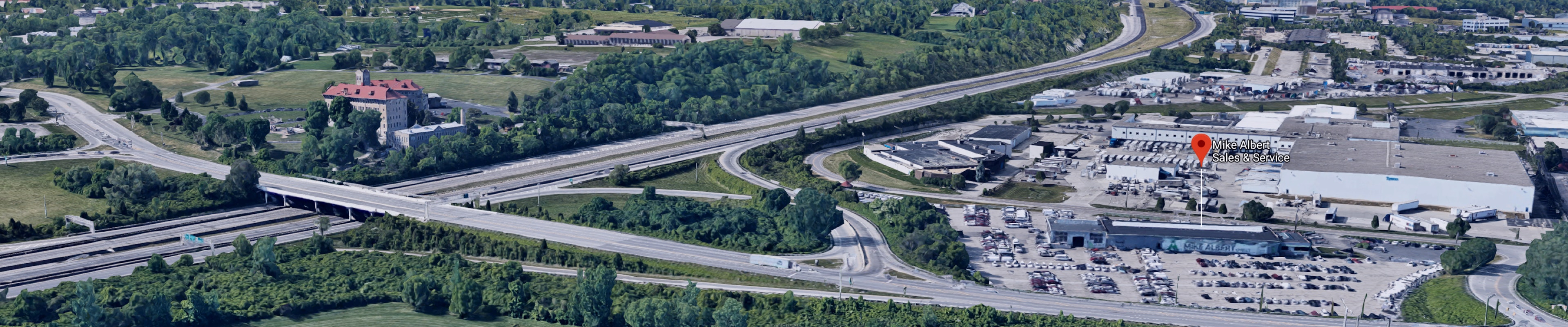 aerial view of mike albert's evendale location