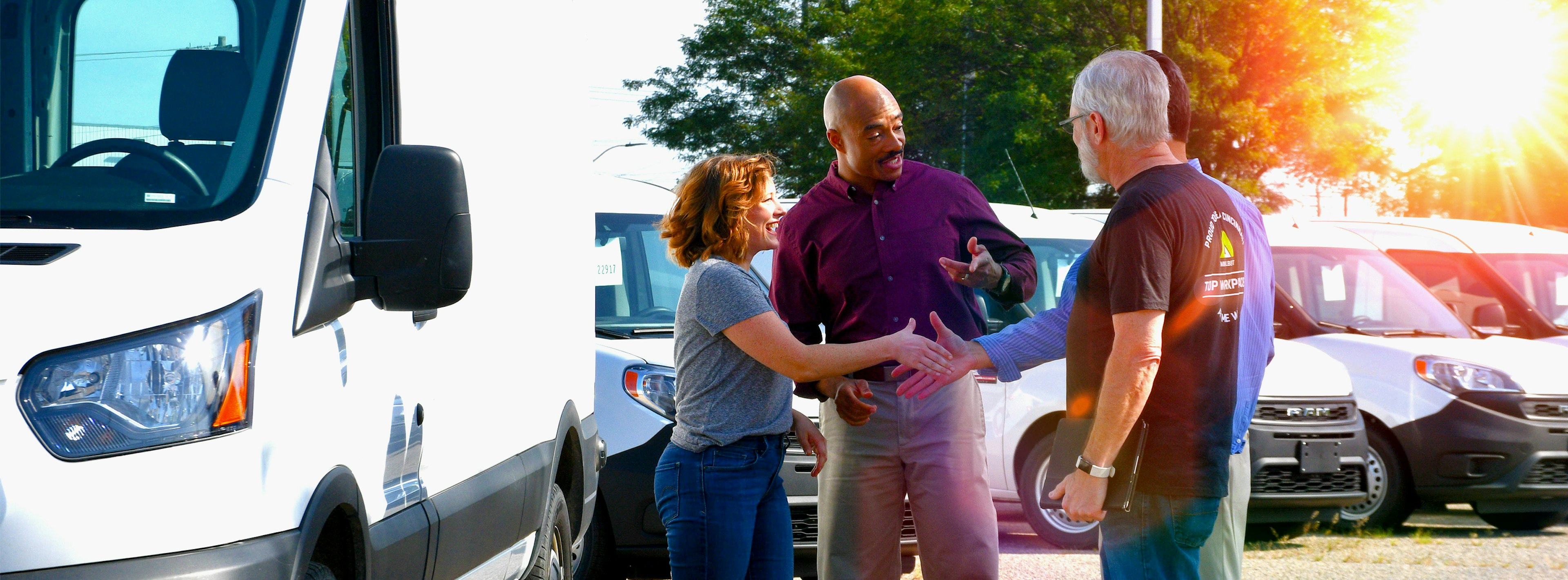 Fleet management team with fleet vehicles