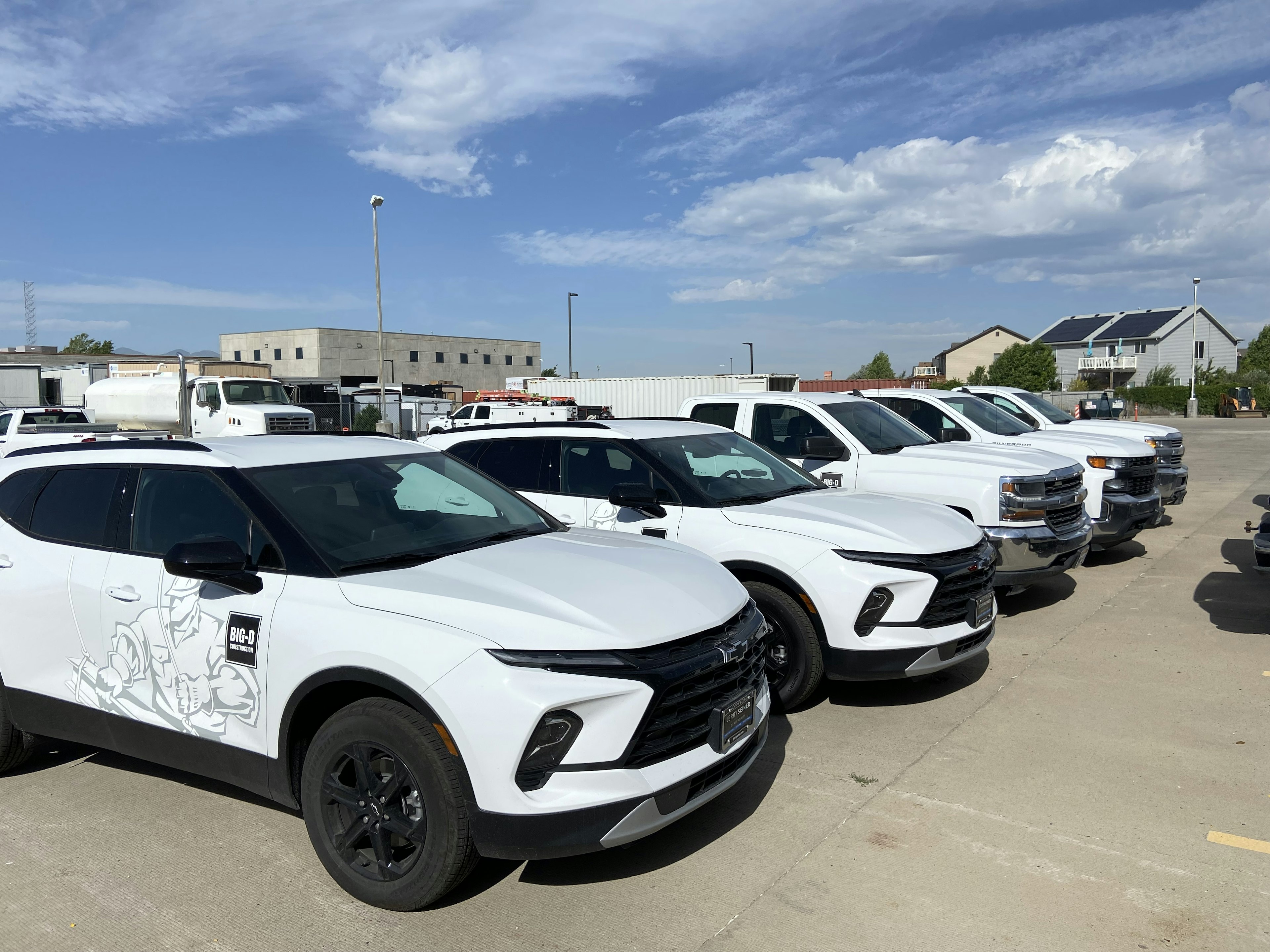 construction fleet of SUVs
