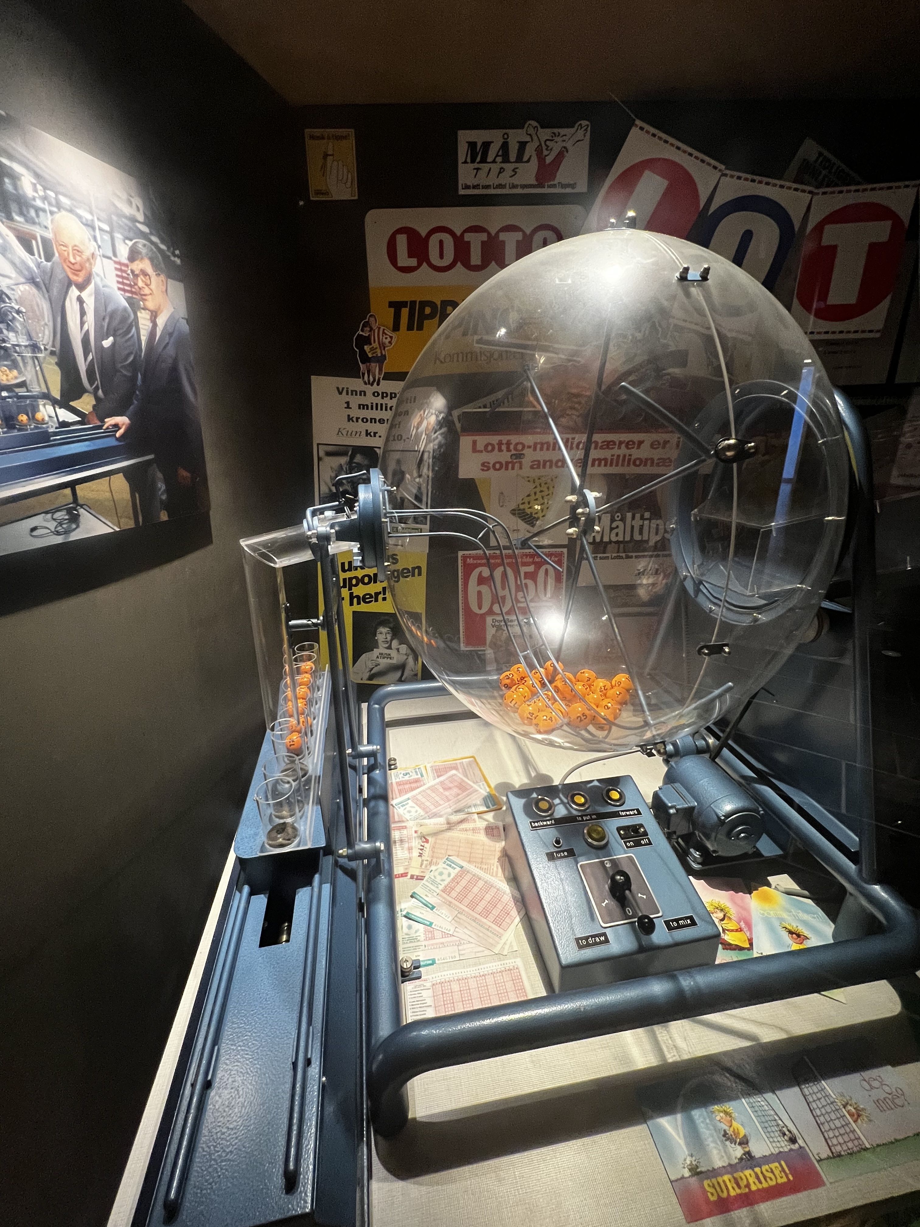 Lotto trekningsmaskin fra 1986