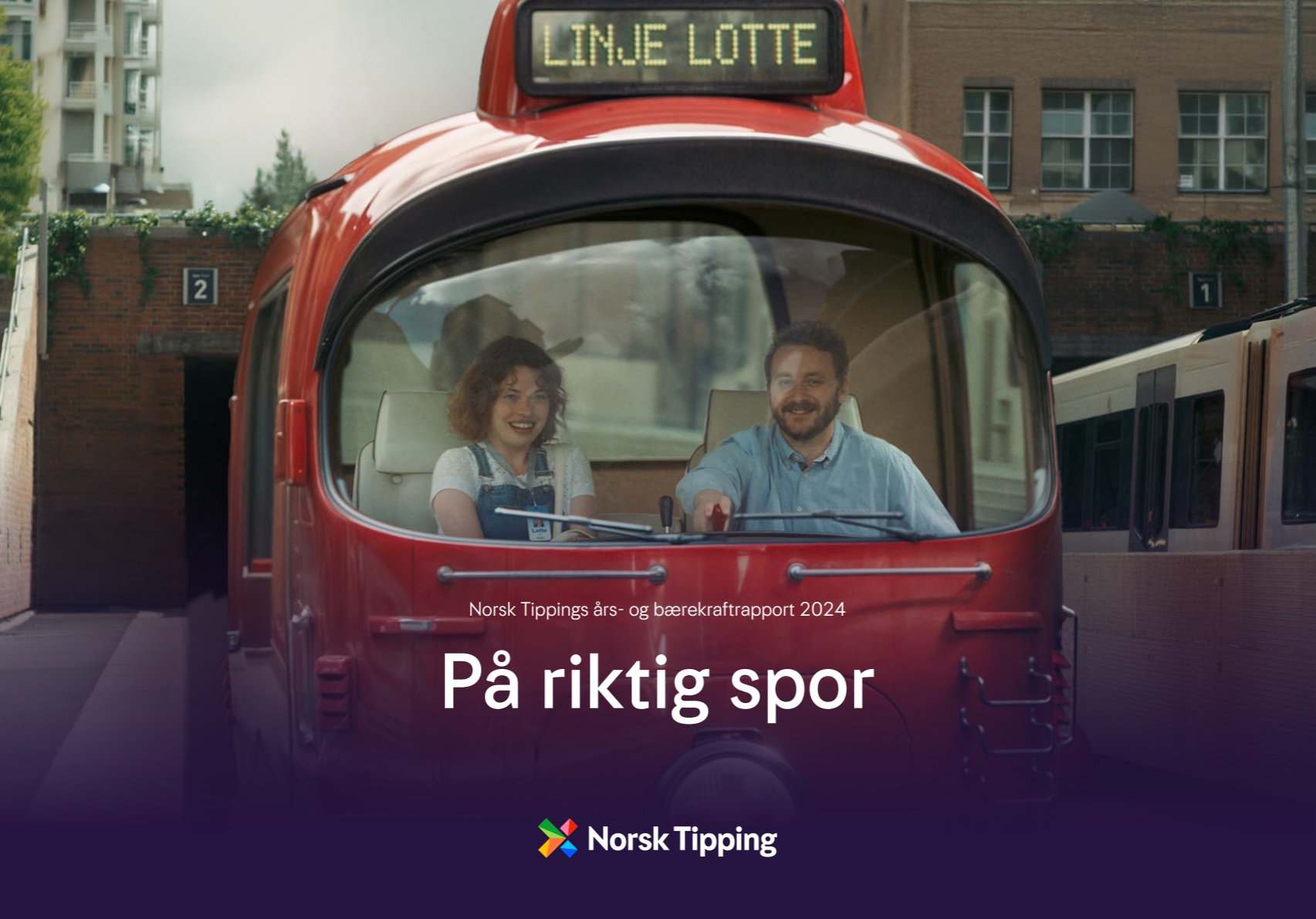 Viser et bilde fra reklamefilmen om Linje Lotte