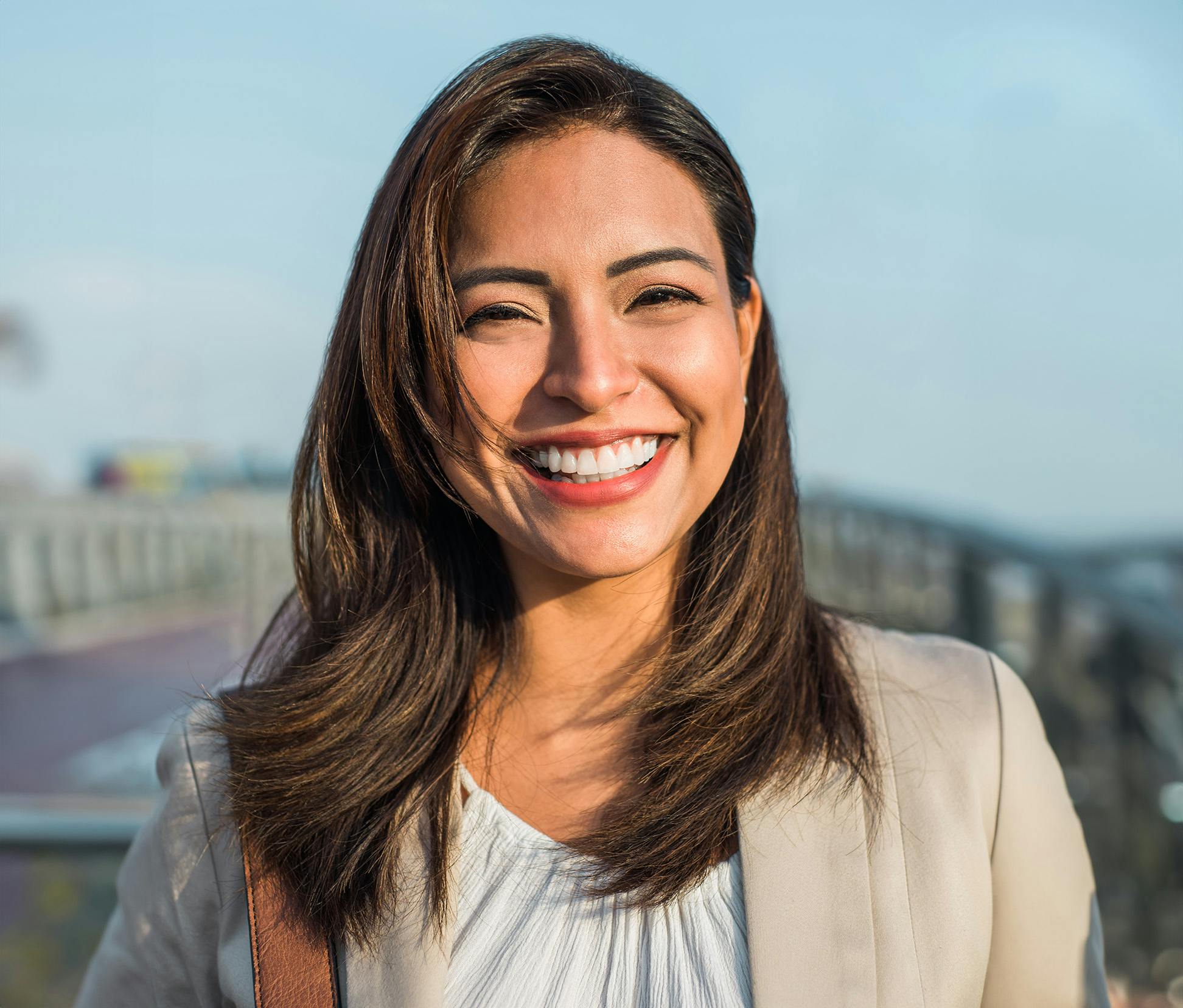 Woman smiling