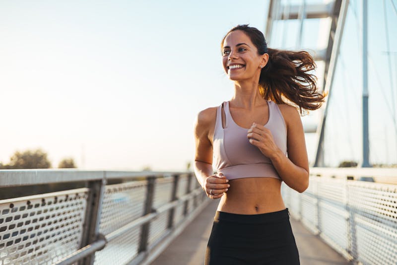 Woman running outside