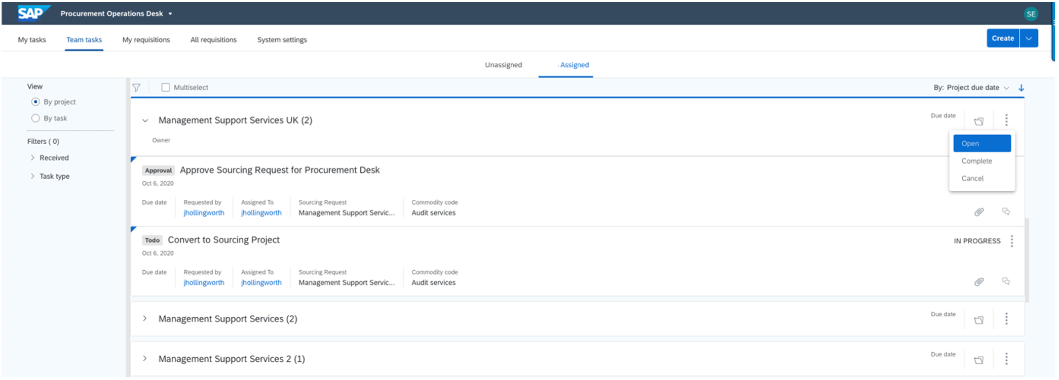 Procurement Operations Desk for Sourcing Solutions