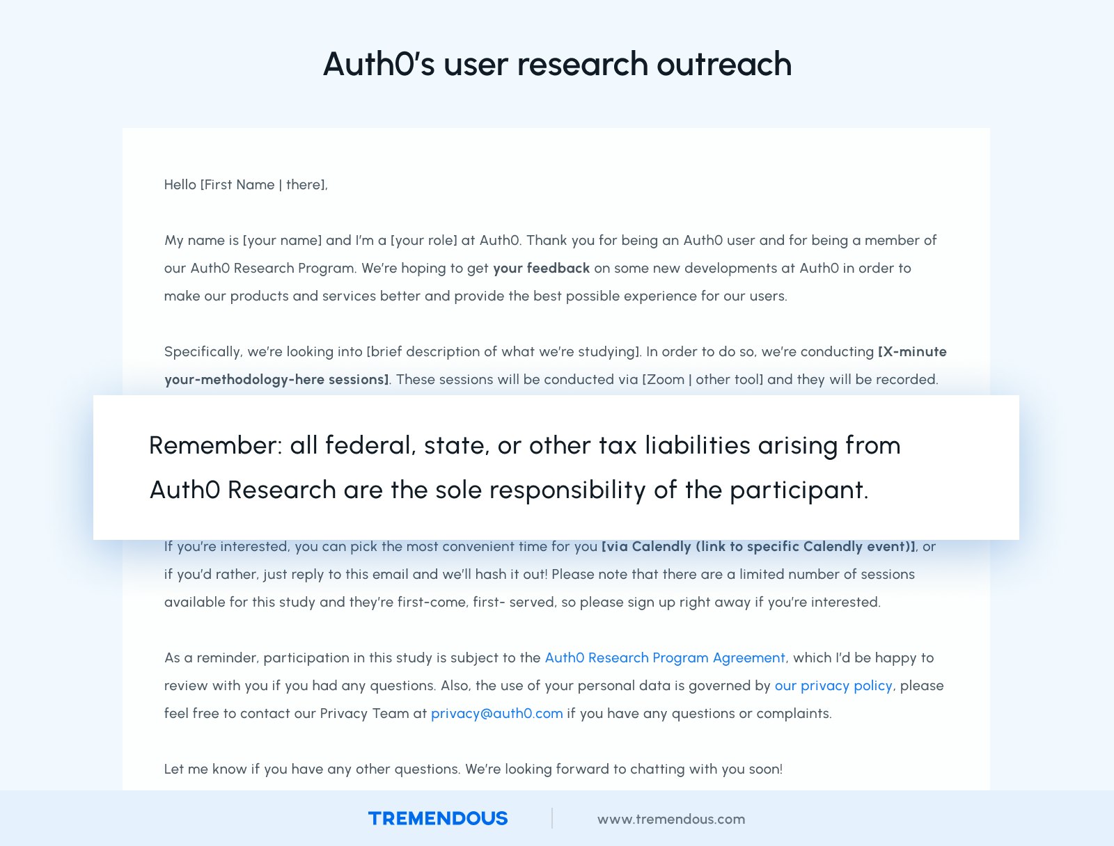 Auth0's user research outreach