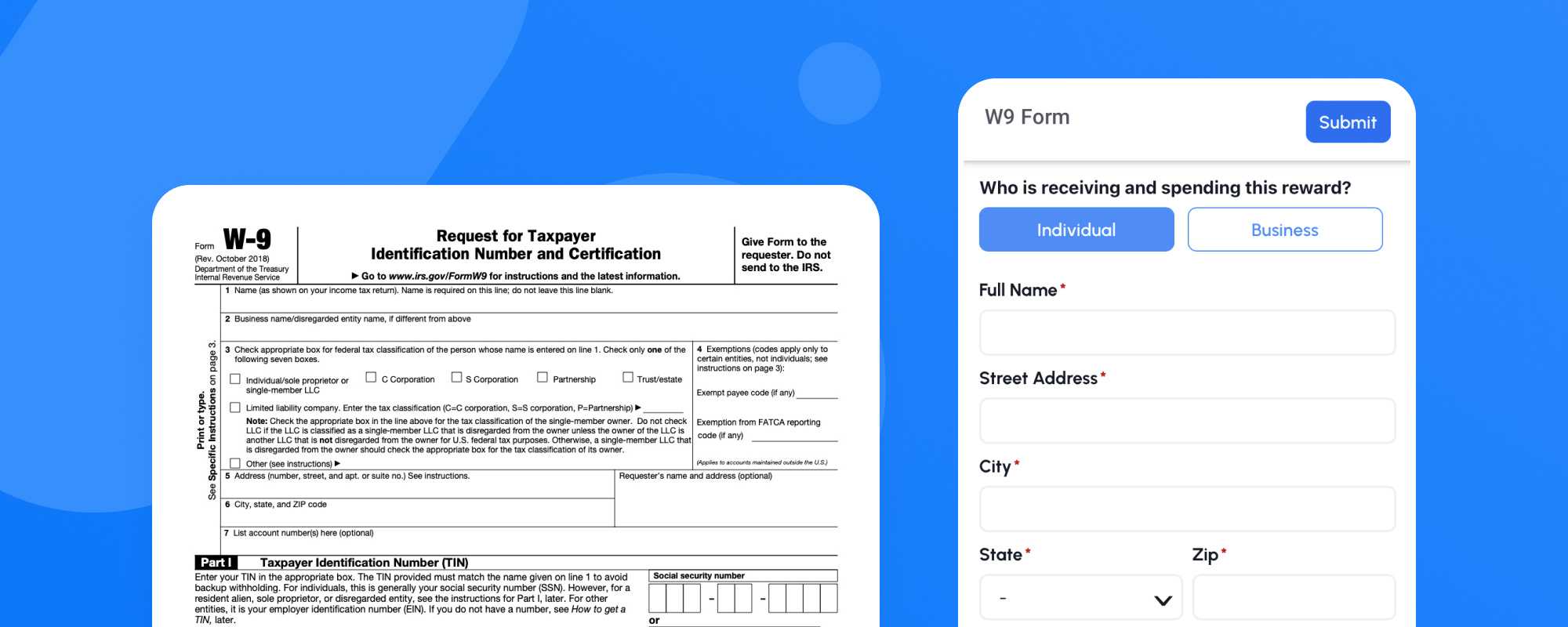 W-9 tax form