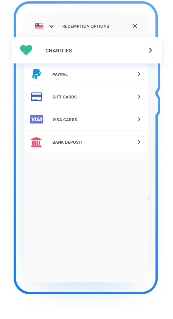 Recipients select a reward type.